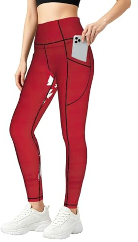 ZXERTG God jul björkträd tryck mode leggings för kvinnor, kompression gymkläder, för fitness och vardagskläder, Svart, 3XL