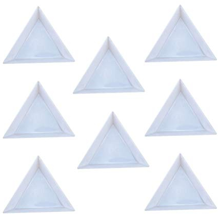 Artibetter 24pcs Bead sorting trays triangle white plastic magical tray for rhinestones