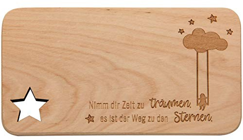Spruchreif · Frühstücksbrettchen aus Holz · Brotzeitbrett mit Gravur · Geschenk mit Gravur · Holzbrettchen mit Sternausschnitt · Geschenkideen Freundin