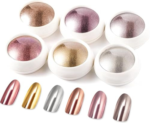 LEDSUUEI Chrome Nail Powder【Upgrade Mirror Effect】Rose Gold Cromepulver Nägel, Metallischer Spiegel Chrom Puder Näge Erhöhte Kapazität, Aurora Ice Shimmer Chrome Pigment Pulver für DIY-Salon