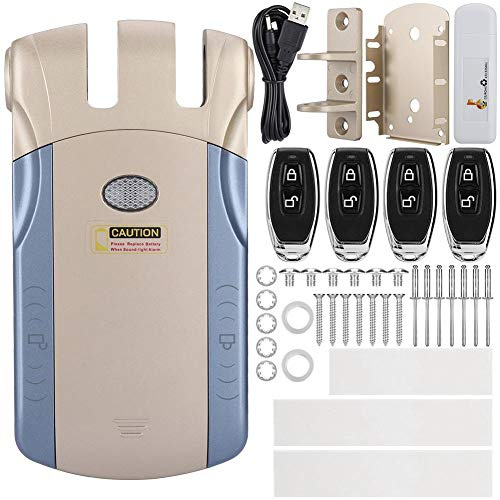 Lock con, tacto y control | aleación de zinc, seguridad para hogar, apertura por app y remoto, adaptador USB , 20 m