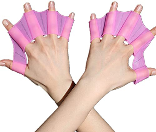 EXCEREY Silicone Swimming Gloves for Men Women Aquatic Training 2 Pairs