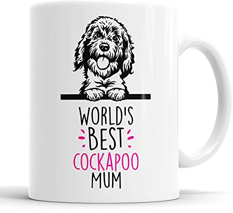 Faithful Prints Cockapoo World's Best Mum Mug - Dog Mum Cup, Funny Gift for Birthday, Christmas