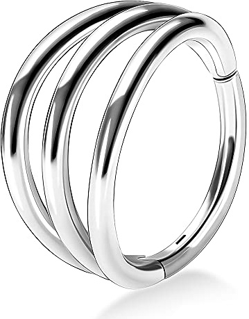 OUFER Body Piercing Helix Earrings 16G Cartilage Conch Piercing Helix Earring Hoop Hinged Segment Ring 318L Surgical Steel Septum Nose Ring Tragus Daith Earrings Piercing Jewellery