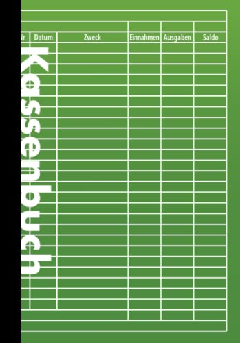 Kassenbuch - Einfach Grün: 110 Seiten | DIN A5 | Einnahmen-Ausgaben Buch ( Softcover )