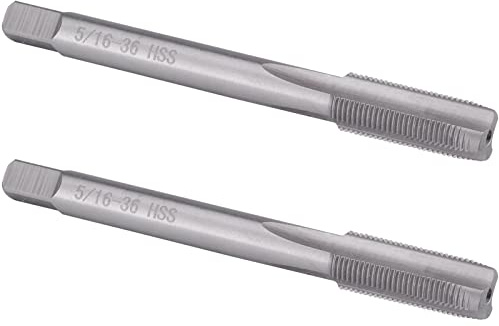 Burkit 2 Stück 5/16 Zoll-36 UNS Gewindebohrer Rechtshänder, HSS 5/16 x 36 UNS gerader gerillter Maschinengewindebohrer