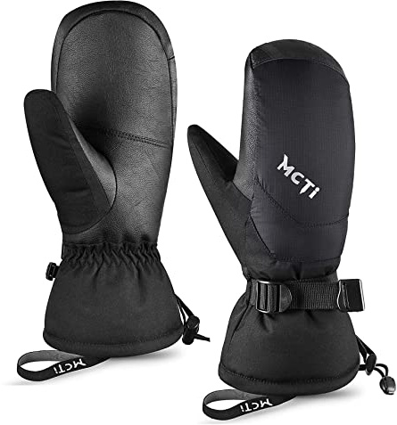 Kineed Ski Fäustlinge Winter Daunenhandschuhe Fausthandschuhe Skihandschuhe Schnee Wasserdicht Touchscreen für Damen Frauen