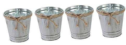YARNOW 2sets Retro Eimer Eisen Blumentopf Schmuck Dekorative Blumentopf Für Sukkulenten 2 Stücke * 2