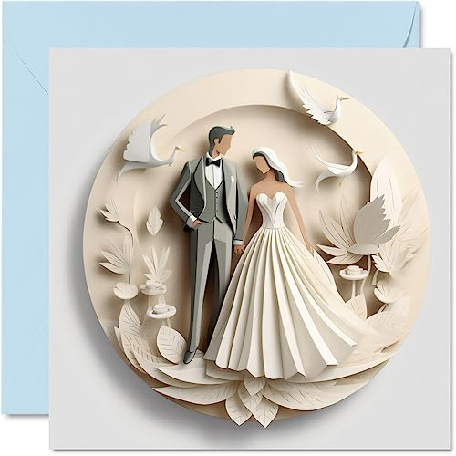 Wedding Cards for Couples - The Happy Couple - Congratulations Happy Engagement Gifts, Congrats Well Done Card, 145mm Wedding Marriage Greeting Cards for Couples Fiance Fiancee (NOT 3D or Pop Up)
