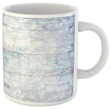874 Tazze Fiocchi Di Neve Invernali In Legno Vintage Con Luce Bianca Natalizia Shabby Chic Moderne Tazzine Da Caffè Colorate Tazze Da Tè 330Ml Per Festa,Papà,Ufficio