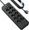 Nveeshox 10 Prese Ciabatta Multipresa con 4 USB-A,Presa Multipla Salvaspazio, Multipresa con Interruttore Indipendenti, Ciabatta Elettrica Protezione Sovratensione,5M Prolunga (Nero)