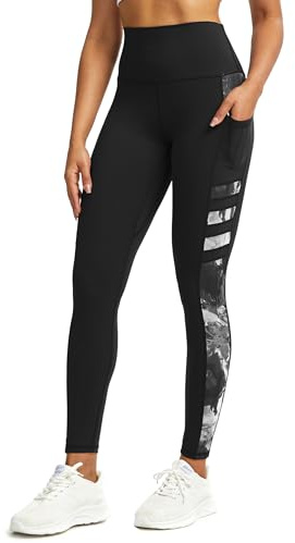 Tuspryt Sport Leggings Damen mit Taschen，Blickdicht Sporthose Damen lang Trainingshose Yogahose Fitnesshose Laufhose Leggings