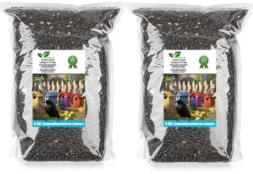 2X 3kg Sonnenblumenkerne schwarz Streufutter Vogelfutter Vögel Wildvögel Sonnenblumen im Doypack (6 kg)