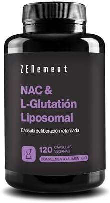 NAC & Liposomalt L-Glutation Hög Absorption - 120 Magsaftsres. Kapslar | 300 mg NAC + 286 mg Liposomalt Glutation - Egen Formel, Vegansk, Glutenfri - 1 per Dag, 4 Månader - Zenement