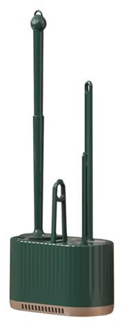 Basaza Klobürste Dunkelgrün Toilettenbürste 4 in 1 WC Bürsten & Halter in Badezimmer WC Bürstengarnitur Stehend oder zur Wandmontage Bathroom Accessories Bad Must Have WC Brush