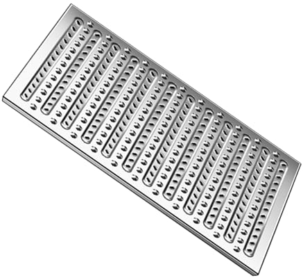 Entwässerungsrinne Rinnen-Abflussabdeckung aus Edelstahl 304, Metallgitter für den Außenbereich mit Anti-Rutsch-Noppen, Grabenentwässerungsgitter für Hof, Kanalisation, Gehweg, Garage(W25cm(9 7/8))