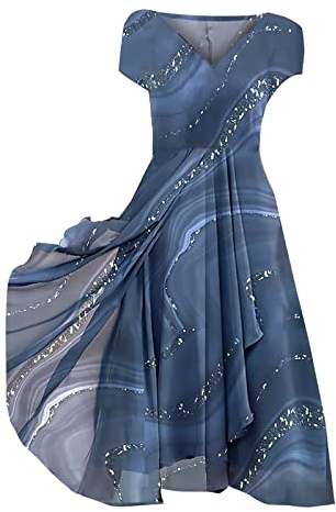 WILLBEST Womens Casual Loose Fit Cute Floral Dresses Cross Short Sleeve Maxi Long Summer Beach Tiered Flowy Dresses