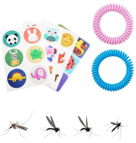 EIHI 24 Piezas Pegatina niños, pegatina mosquito, pegatina mosquito, pegatina niños, pegatina animales, unicornio para, actividades al aire libre niños, con 2 pulseras