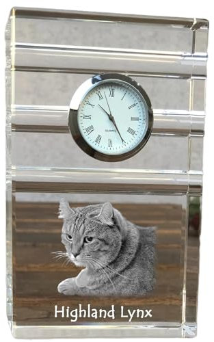 Art-Dog Glasuhr mit Foto, Foto von Hund, Katze oder Pferd in Kristall, personalisierte Standuhr für Büro, Geschenkidee