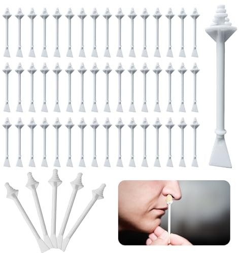 VEGCOO 120 Pcs Nose Wax Sticks 2-in-1 Hair Removal Spatulas for Nasal, Eyebrow and Facial Hair Cleaning