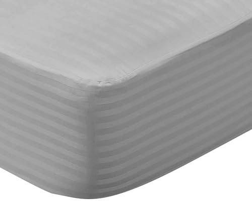 GREATOYAR Protector de Colchón, Funda de Colchón Raya, Protector Colchón 90x190cm, Ropa de Cama 90x200cm, con Cremallera, Transpirable, Antiácaros, Hipoalergénico, Lavable, Color Gris
