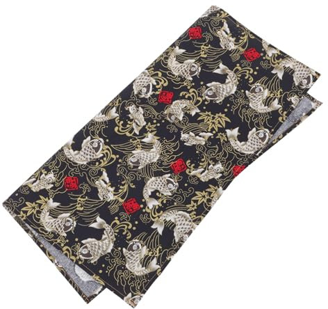 OFFSCH Japanisches Furoshiki Wickeltuch Schwarz Mit Koi-motiv Vielseitiges Bento Verpackungstuch Leicht Zu Reinigen Langlebig Und Stilvoll Für Lunchbox Und Geschenkverpackung