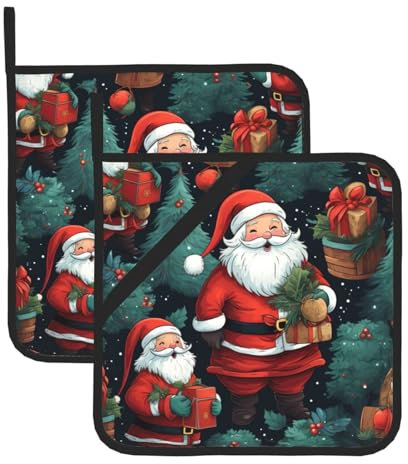 Simpatico presina da cucina a forma di uomo di Natale, resistente al calore, presine da forno per cucina, cottura e barbecue