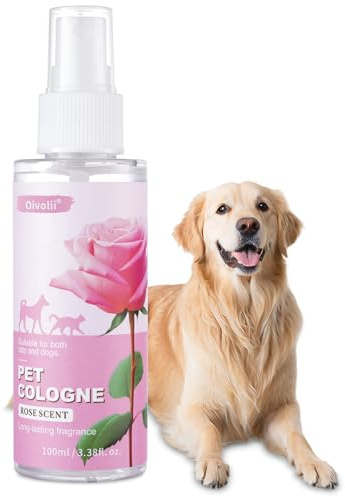 Oivolii Natural Pet Cologne | Perfume For Dogs & Cats Premium Grooming Spray Long-Lasting Rose Scent Deodorizing Conditioning & Odor-Eliminating for All Coat Types