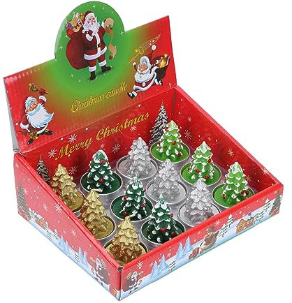 IMIKEYA 12stücke Weihnachtskerzen Duftkerzen für Weihnachtsbaum Dekokerzen für Festtagsgeschenk Aromakerzen für Weihnachten Weihnachtsbaumkerze mit Perfektem Geruch