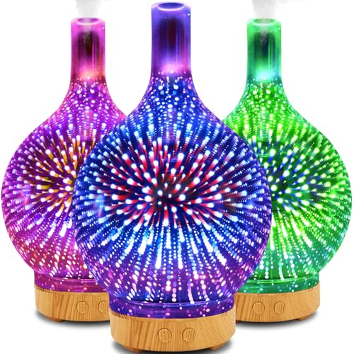 Retoo Aroma Diffuser, Luftbefeuchter mit 14 Farben Licht und eingebauter Timer, Diffuser mit automatischer Abschaltfunktion und Wassermangelsensor, universal, für Schlafzimmer, Büro, Kinderzimmer