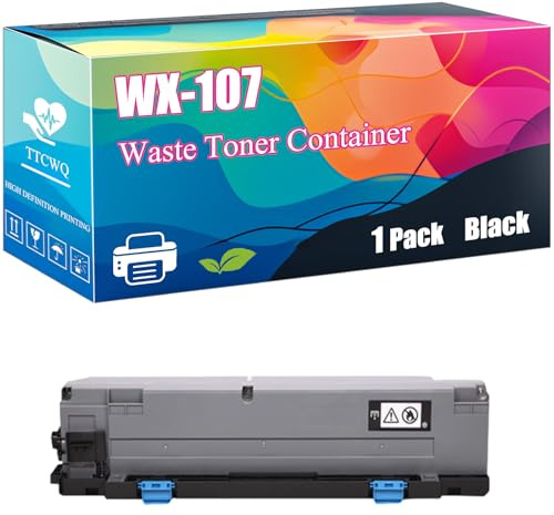 TTCWQ WX-107 Waste Toner Container Compatible for Konica Minolta BizHub C250i C360i C550i C300i C450i Printers, with Chip, High Yield 54000 Pages, Clear Printing (Black)