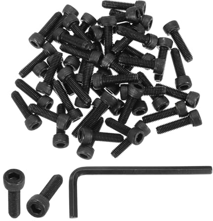 PATIKIL M5 x 18mm Hex Socket Head Screws Cap Bolt, 50 Pack 12.9 Grade Carbon Steel Hexagon Socket Screw Hex Socket Drive Machine Screws with Hex Wrenches, Black