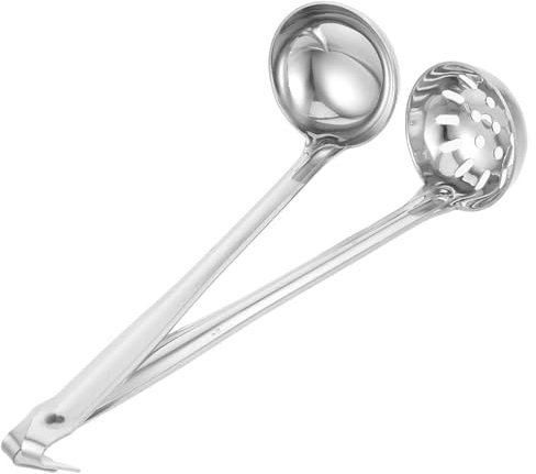 Gatuida 2stücke Suppenkelle Mit Haken Für Einfache Handhabung Für Hot Pot Gravy Und Soßen Und Leicht Zu Reinigen Ergonomisches Design Für Sicheren Griff
