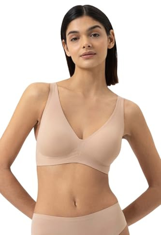 Mey Reggiseno a triangolo da donna: senza ferretto, spalline larghe, chiusura a gancio, regolabile in quattro posizioni, cuciture extra piatte incollate, serie Simply Better Invisibles, marrone crema