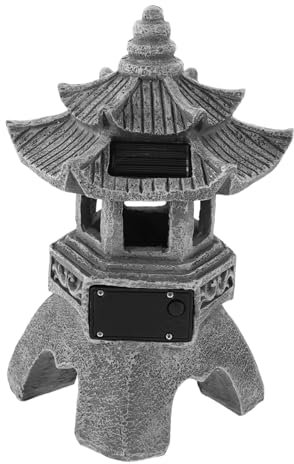 Mikikit Solar Pagoden Laterne Wetterfest Solarleuchte Für Garten Terrasse Outdoor Chinesischer Stil Japanische Garten Deko Orientalische Solarlampe Ohne Kabel