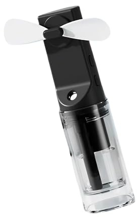 Ventilador de mano con pulverizador de agua, funciona con pilas, función de pulverización, aire acondicionado, nebulización recargable