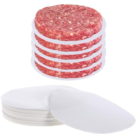 500 Stück Burger Papier Antihaft Burgerpapier Rundes Backpapier, Antihaftbeschichtetes Pergamentpapier, Hitzebeständiges Hamburger Patty Papier für Hamburger, Cheeseburger, Patties, 11 cm