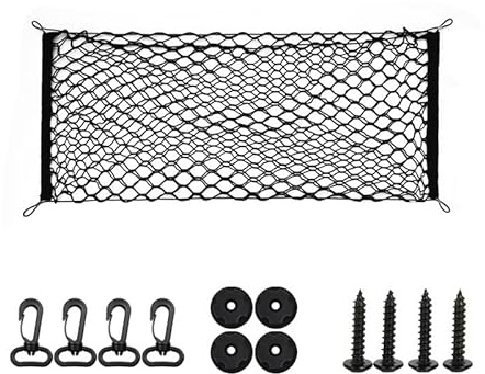 SVAHEJIHR Car Cargo Net, for Tesla Model Y 2020-2024 Adjustable Baggage Organizer Storage Nets Large Capacity Luggage Fixed Organizer Elastic Nets Trunk,Double layer vertical net-90 * 40cm