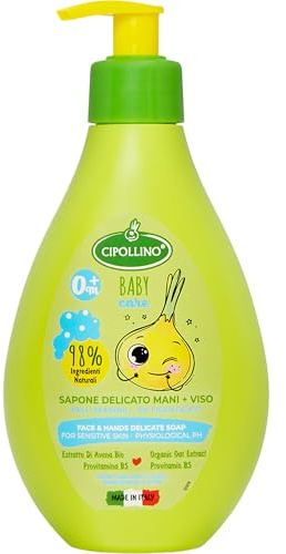 CIPOLLINO Sanfte Hand- und Gesichtseife pH-neutral für empfindliche Haut mit Bio-Hafer, Bio-Kamille, Pro-Vitamin B5 – ohne Parabene SLS, dermatologisch getestet – 250 ml