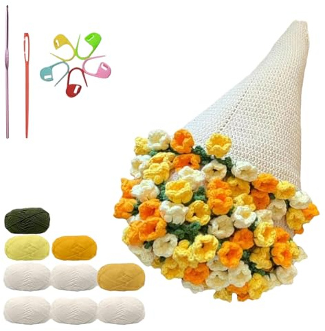tedohamgan DIY Throw Blanket,Crochet Lily of the Valley,Crochet Flowers Bouquet Blanket | for Beginners Mother Birthday Christmas Valentine's Day