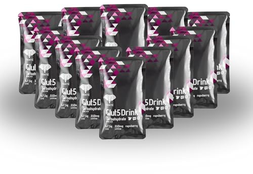 FANTÉ GLUT5 Drink Frambuesa | Bebida Energética en Polvo con 67,5 g de Carbohidratos, 350 mg de Sodio y Ratio 1:0,8 para Running, Ciclismo y Resistencia