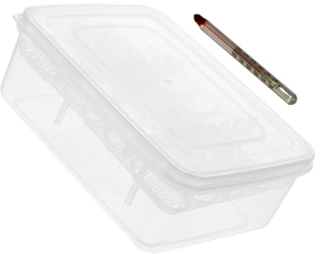 Homoyoyo Boîte D'incubation Transparente pour Reptiles 16 Compartiments Thermomètre, Plateau D'éclosion Œufs pour Lézards, Serpents et Tortues, Accessoires pour Terrariums Reptiles