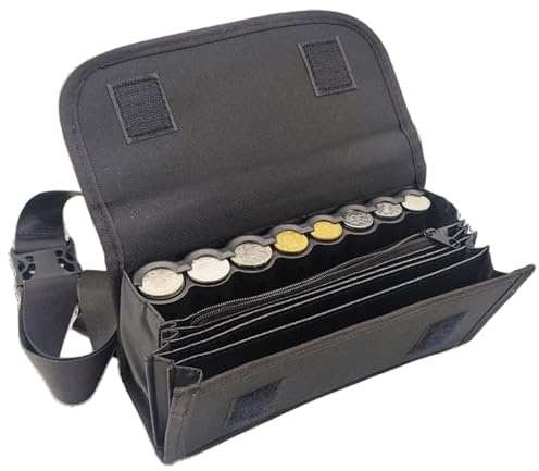 Hotainoys Riñonera para Dinero para Vendedor de Efectivo, dispensador de Billetes y Monedas con cinturón, riñonera Ajustable para Camarera, Servidor, coleccionista, cajero, Organizador de Monedas