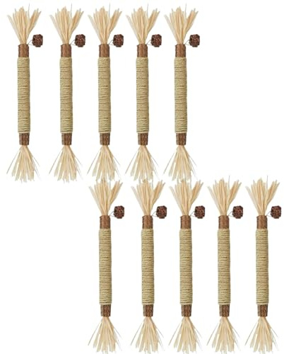Zahoken Lot de 10 Bâtonnets Silvervine pour Chats, Bâtons à Mâcher pour Chat au M-atatabi Naturels, Jouet Interactif Bâtonnets à Mâcher Chat pour Soins Dentaires et la Mauvaise