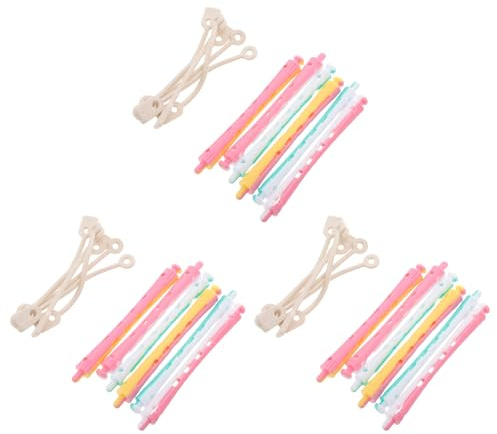 LOLIPPYY 18pcs Hair Perm Rods for Hair Styling Plastic Cold Wave Curl Rods 0.9cm Diameter and Portable Design for Home Use and Mobile Services