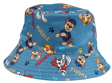 Paw Patrol Fischerhut für Jungen - Marshall, Rubble und Chase Kinder Bucket Hat Sonnenhut Anglerhut Blau