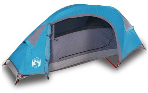 Mhdvray Kuppelzelt für 1 Person, Campingzelt Blau, Leichtes Trekkingzelt mit Glasfasergestänge, Kompaktes Outdoor Zelt für Wanderungen und Camping, 230 x 140 x 88 cm
