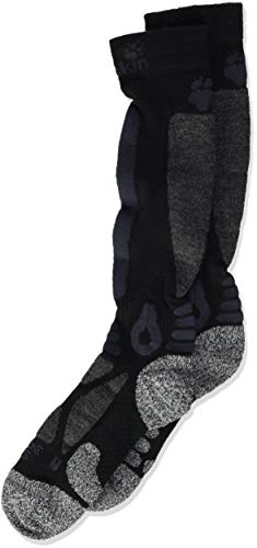 Jack Wolfskin Kinder SKI Merino Sock HIGH Cut Kids, Black, 31-33