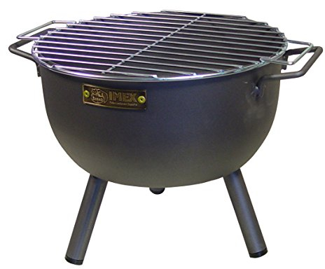 Imex El Zorro 71425.0 Barbacoa Sobremesa Redonda con Parrilla Cincada, Negro, 24 x 24 x 33 cm