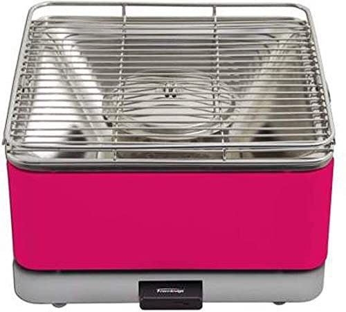 Feuerdesign® TEIDE Holzkohle-Tischgrill Fuchsia Pink | mit wiederaufladbarem Lüfter-Motor für rauchfreien Grillspaß | Premium Holzkohlegrill inklusive Grillzange und komfortabler Tragetasche